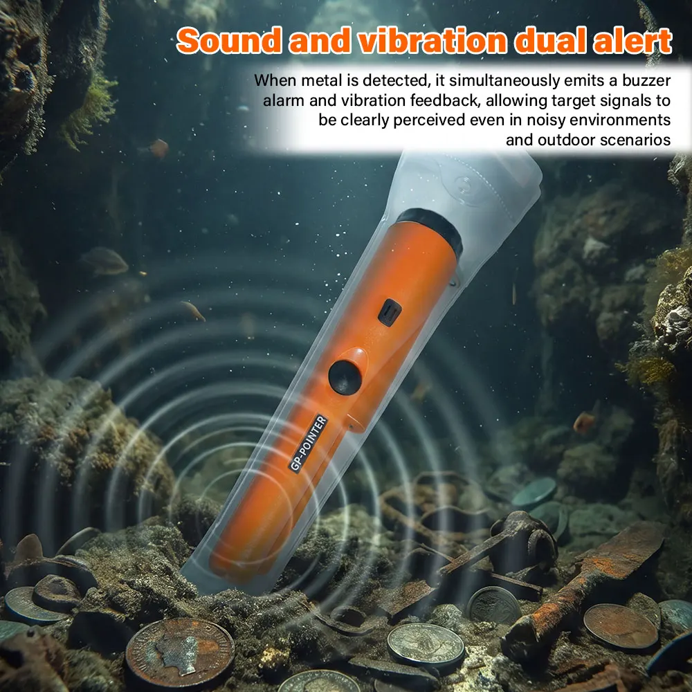 Protable NEW High QualityHandheld Metal Detector GP-pointer Waterproof Positioning Rod Detecting With Bracelet LED Lights
