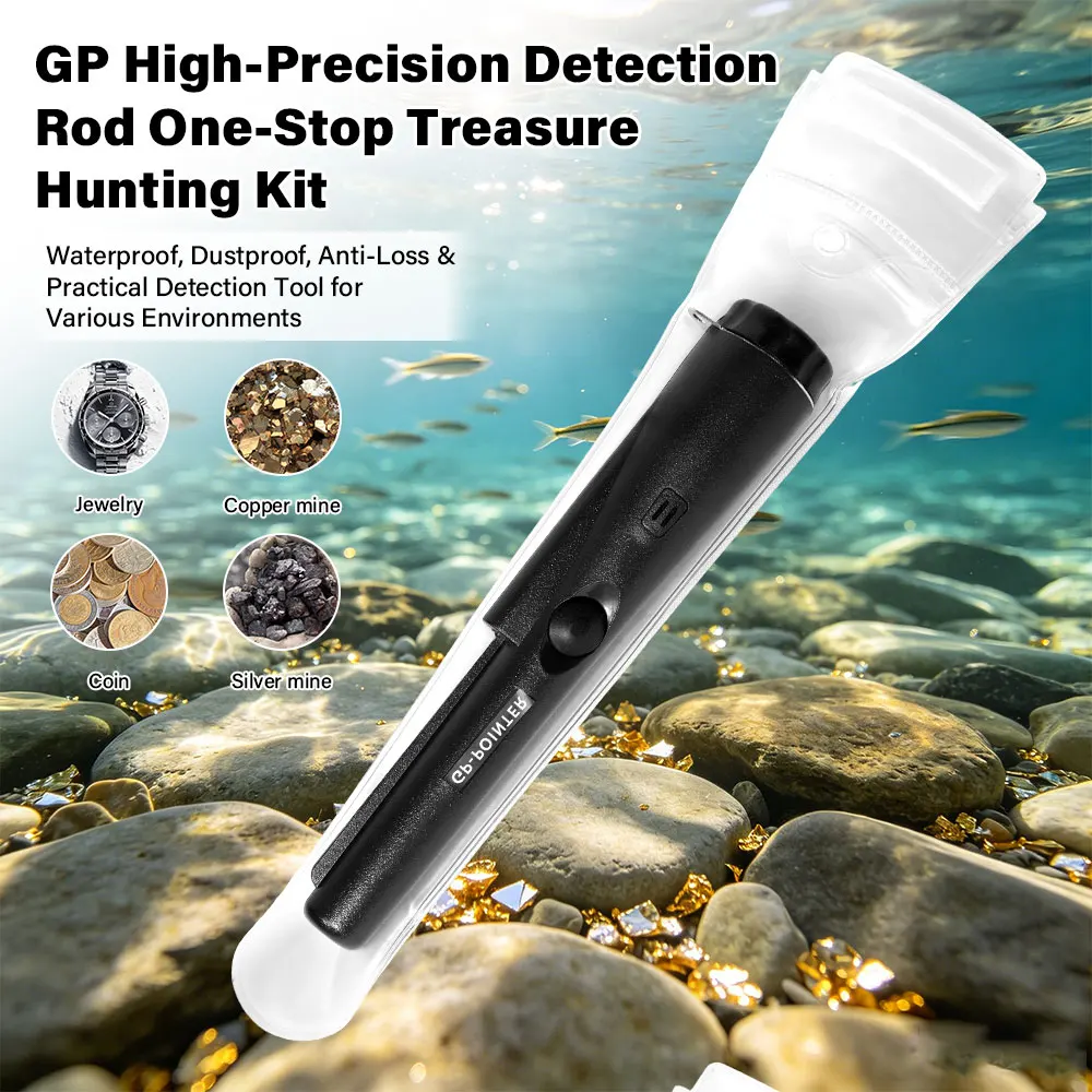 Protable NEW High QualityHandheld Metal Detector GP-pointer Waterproof Positioning Rod Detecting With Bracelet LED Lights