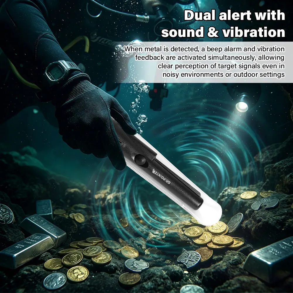 Protable NEW High QualityHandheld Metal Detector GP-pointer Waterproof Positioning Rod Detecting With Bracelet LED Lights
