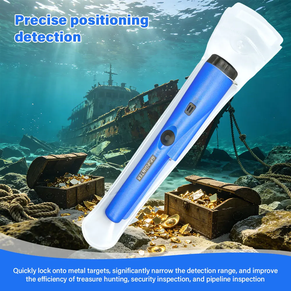 Protable NEW High QualityHandheld Metal Detector GP-pointer Waterproof Positioning Rod Detecting With Bracelet LED Lights