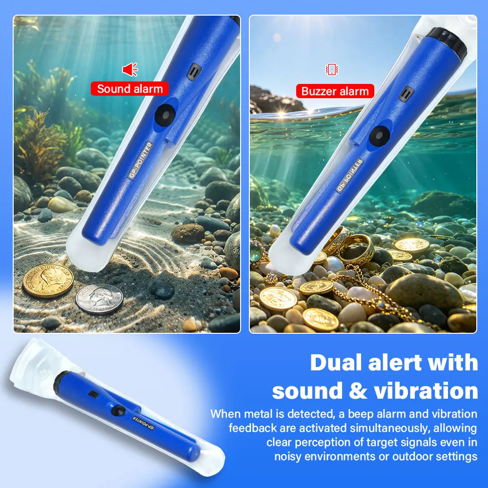 Protable NEW High QualityHandheld Metal Detector GP-pointer Waterproof Positioning Rod Detecting With Bracelet LED Lights