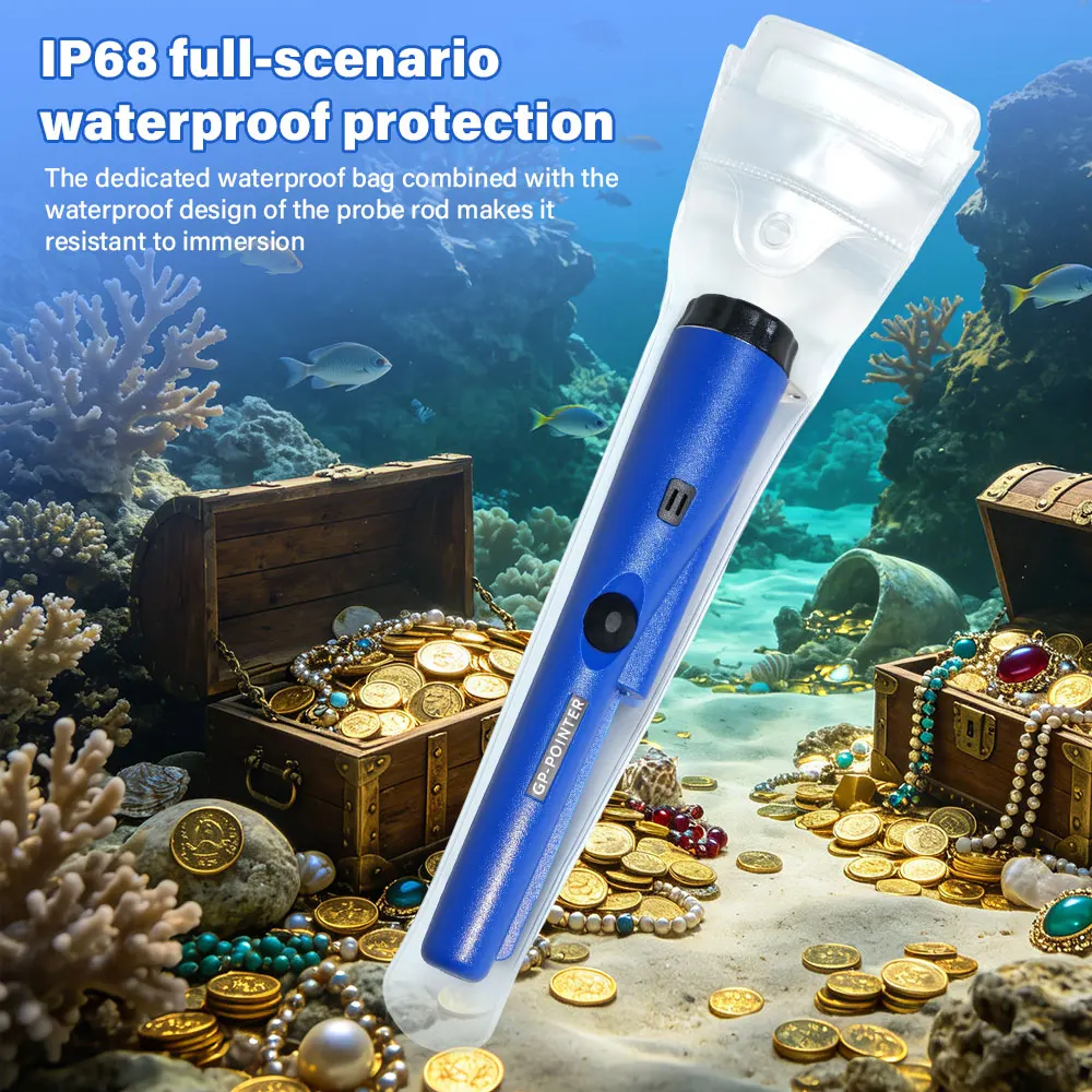 Protable NEW High QualityHandheld Metal Detector GP-pointer Waterproof Positioning Rod Detecting With Bracelet LED Lights