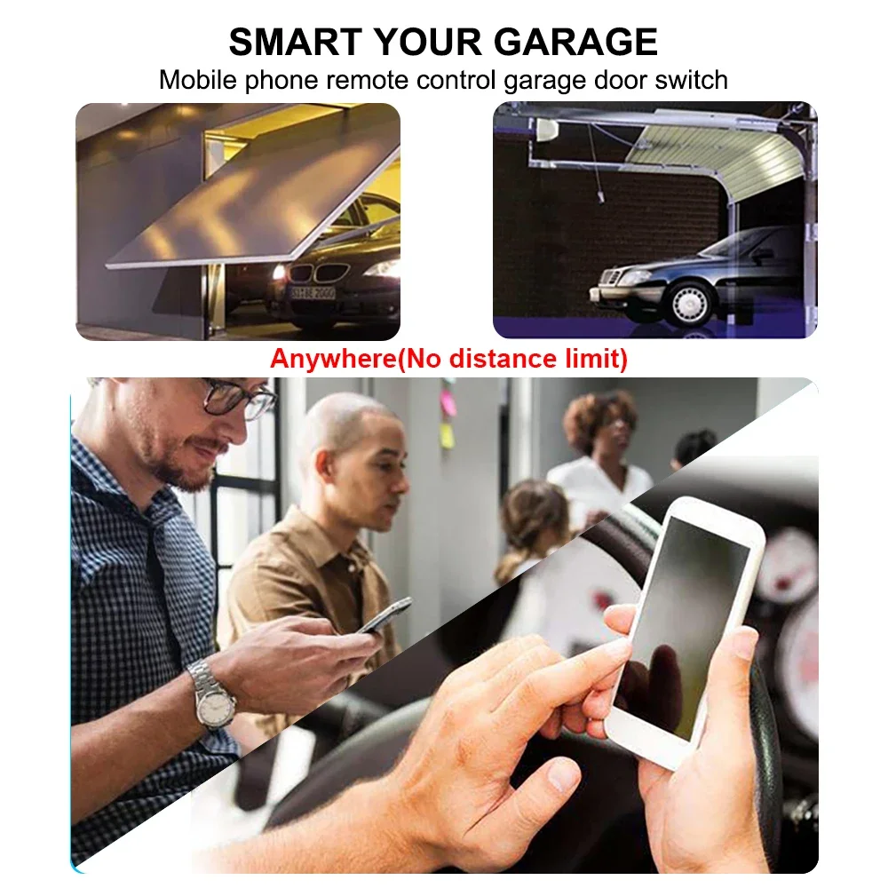 EWelink Smart WiFi Garage Door Opener Relay Switch DC12V 24V AC220V WirelessRemote Control 1CH Alexa Googole Home Voice Control