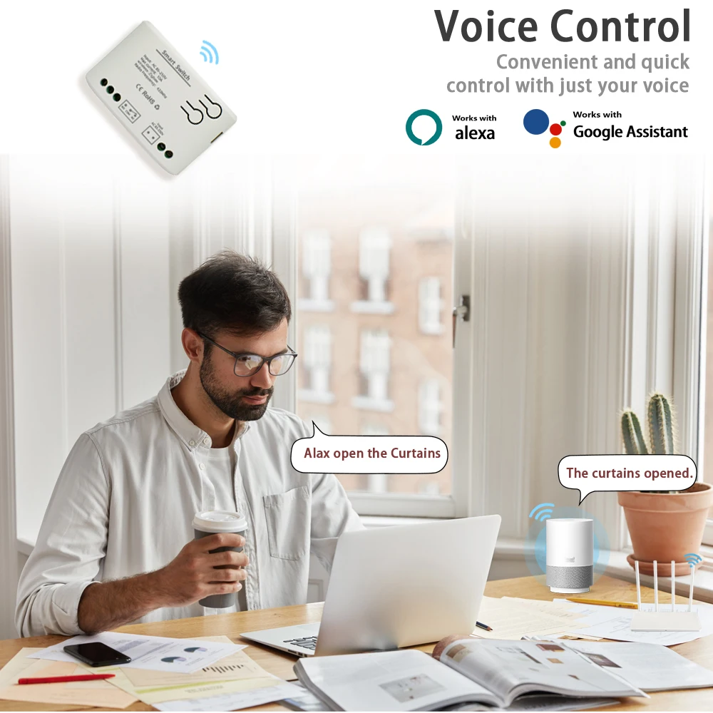 EWelink Smart WiFi Garage Door Opener Relay Switch DC12V 24V AC220V WirelessRemote Control 1CH Alexa Googole Home Voice Control