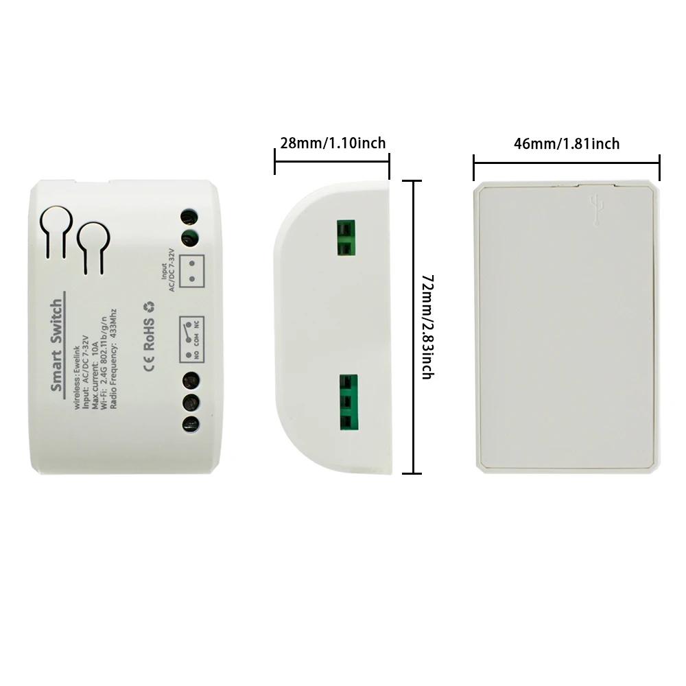 EWelink Smart WiFi Garage Door Opener Relay Switch DC12V 24V AC220V WirelessRemote Control 1CH Alexa Googole Home Voice Control