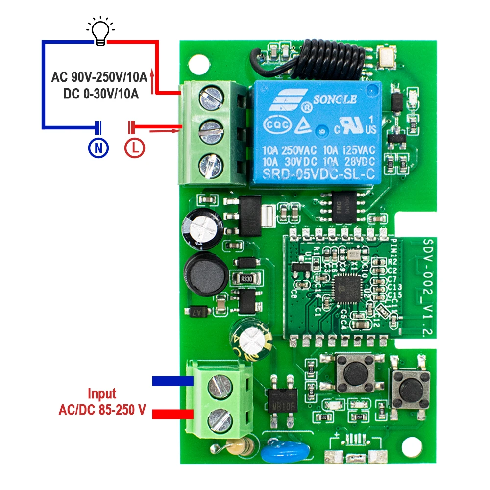 EWelink Smart WiFi Garage Door Opener Relay Switch DC12V 24V AC220V WirelessRemote Control 1CH Alexa Googole Home Voice Control