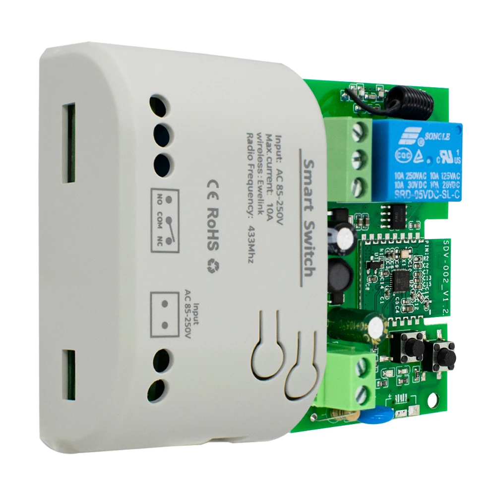 EWelink Smart WiFi Garage Door Opener Relay Switch DC12V 24V AC220V WirelessRemote Control 1CH Alexa Googole Home Voice Control