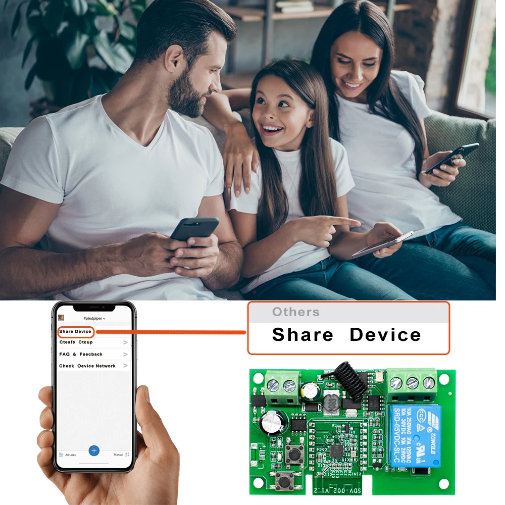 EWelink Smart WiFi Garage Door Opener Relay Switch DC12V 24V AC220V WirelessRemote Control 1CH Alexa Googole Home Voice Control