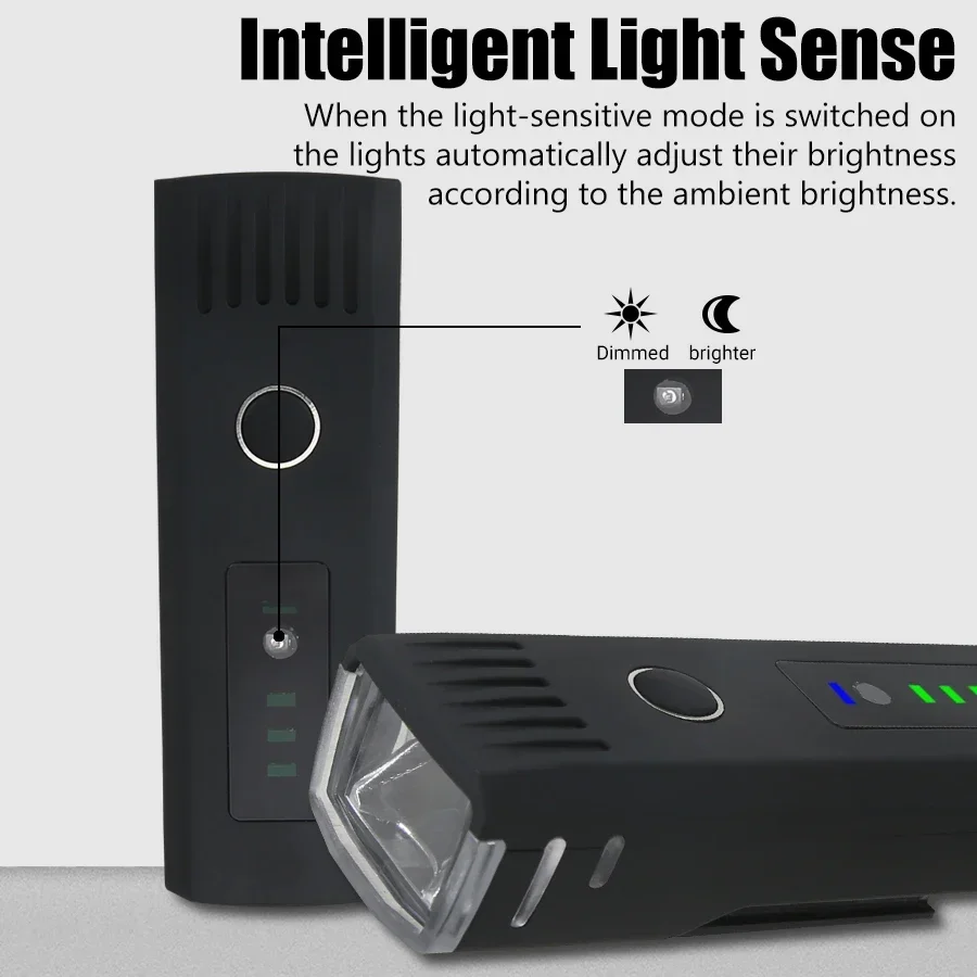 1000LM Bicycle Led Front Light LED USB Rechargeable Smart Sensor Rear Light Waterproof Bright Flashlight Safety Cycling Lights