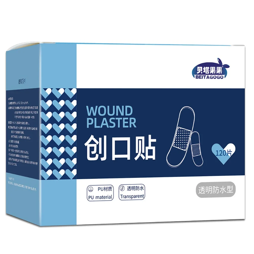 50/120Pcs Transparent Invisible Adhesive Wound Plaster Waterproof Medical Anti-Bacteria Band Aid Bandages Home Travel First Kit