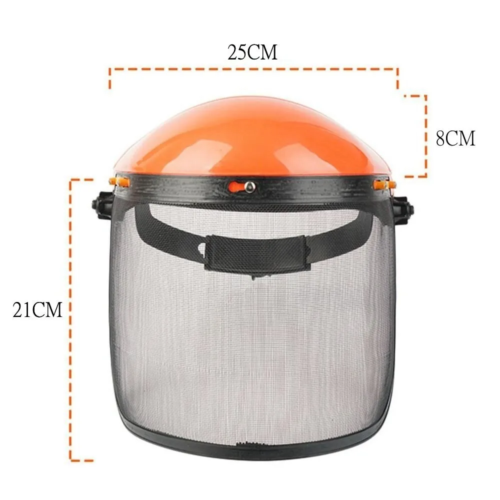 Metal Mesh Chainsaw Helmet Adjustable Sponge Lining Protective Mask Breathable Large Mesh Mesh Face Shield Outdoors