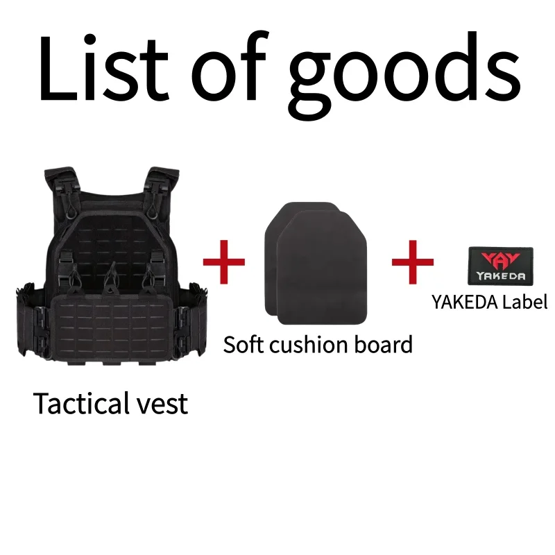 YAKEDA Tactical Vest 6094 Fast Detachable Light Laser Cut Outdoor Hunting Black Gear Carry Vest of High Quality 1000D Nylon
