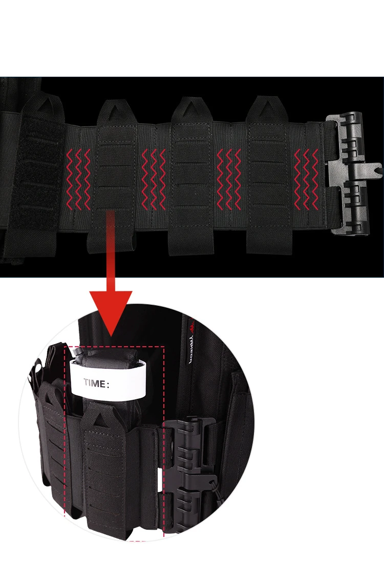 YAKEDA Tactical Vest 6094 Fast Detachable Light Laser Cut Outdoor Hunting Black Gear Carry Vest of High Quality 1000D Nylon