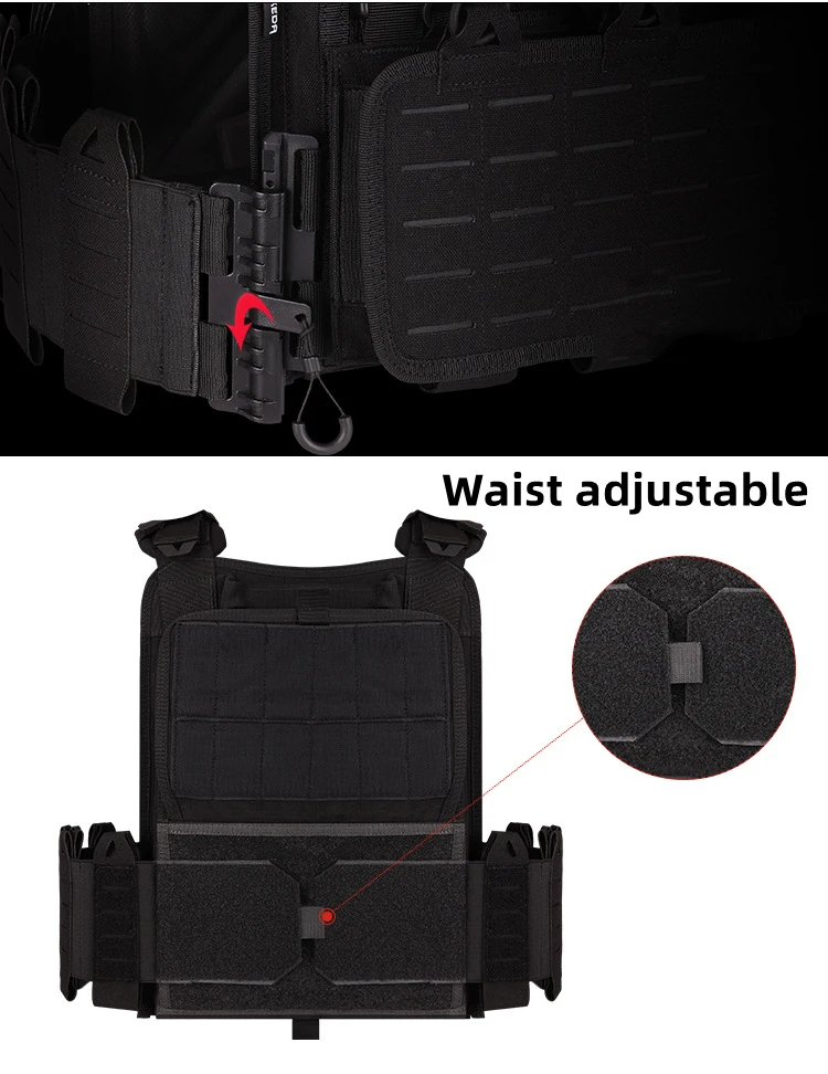 YAKEDA Tactical Vest 6094 Fast Detachable Light Laser Cut Outdoor Hunting Black Gear Carry Vest of High Quality 1000D Nylon