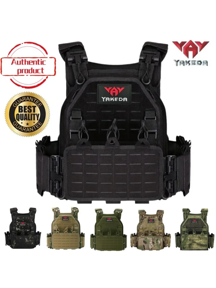 YAKEDA Tactical Vest 6094 Fast Detachable Light Laser Cut Outdoor Hunting Black Gear Carry Vest of High Quality 1000D Nylon
