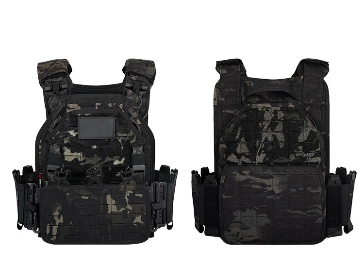 YAKEDA Tactical Vest 6094 Fast Detachable Light Laser Cut Outdoor Hunting Black Gear Carry Vest of High Quality 1000D Nylon
