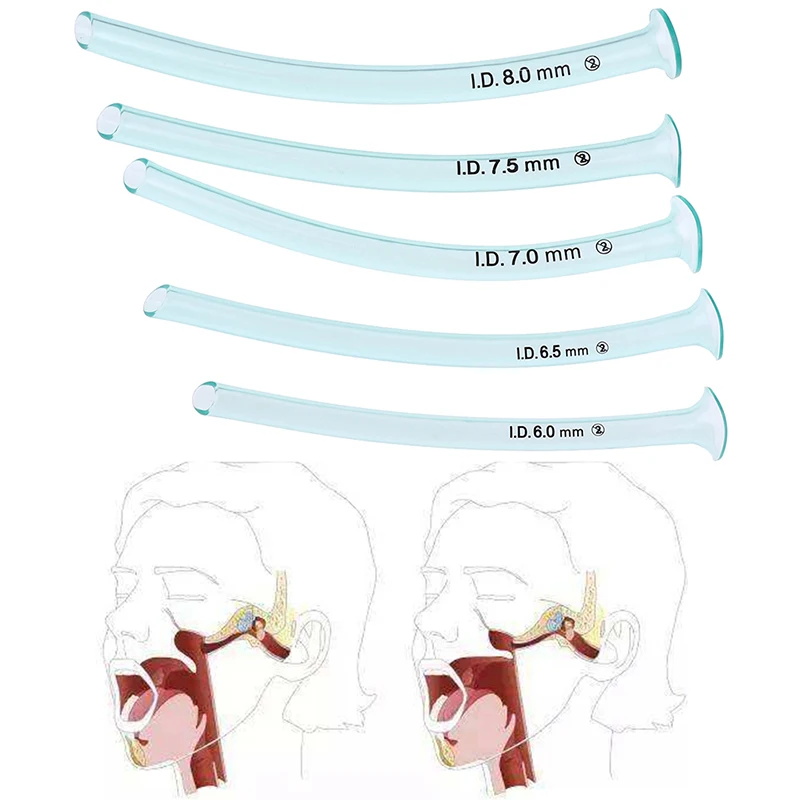 Hot 6/6.5/7/7.5/8.0mm High-flow Nasal Cannula Oxygen Tube Nasopharyngeal Airway Respiratory Emergency Aid Airway Tube First Aid