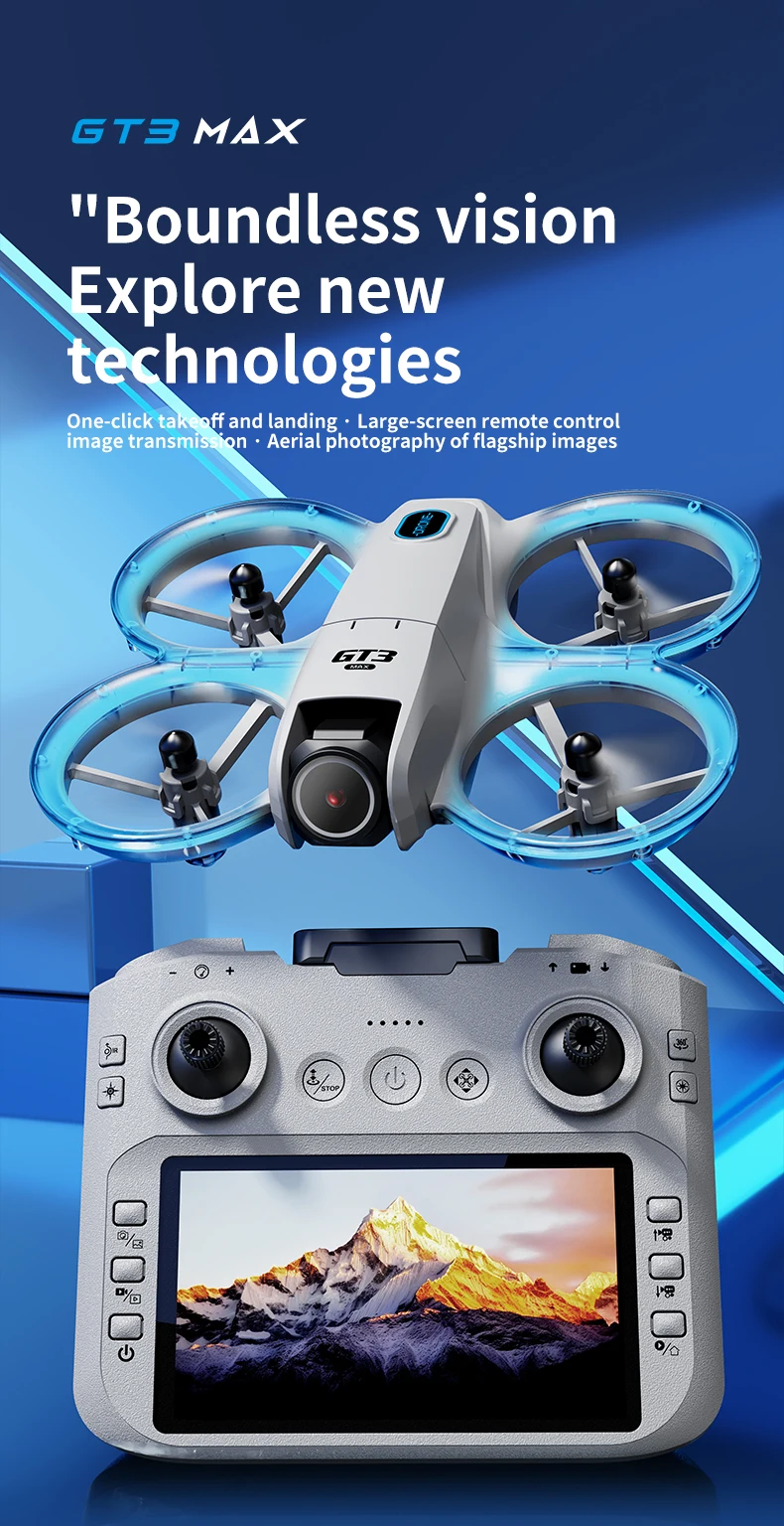 Mini Drone 2026 GT3/GT3 MAX Drone 8K HD Remote Control Headless Mode Helicopter 360° Flip Quadcopter Toys Fors Kid Toy Gifts
