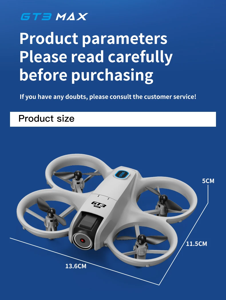 Mini Drone 2026 GT3/GT3 MAX Drone 8K HD Remote Control Headless Mode Helicopter 360° Flip Quadcopter Toys Fors Kid Toy Gifts