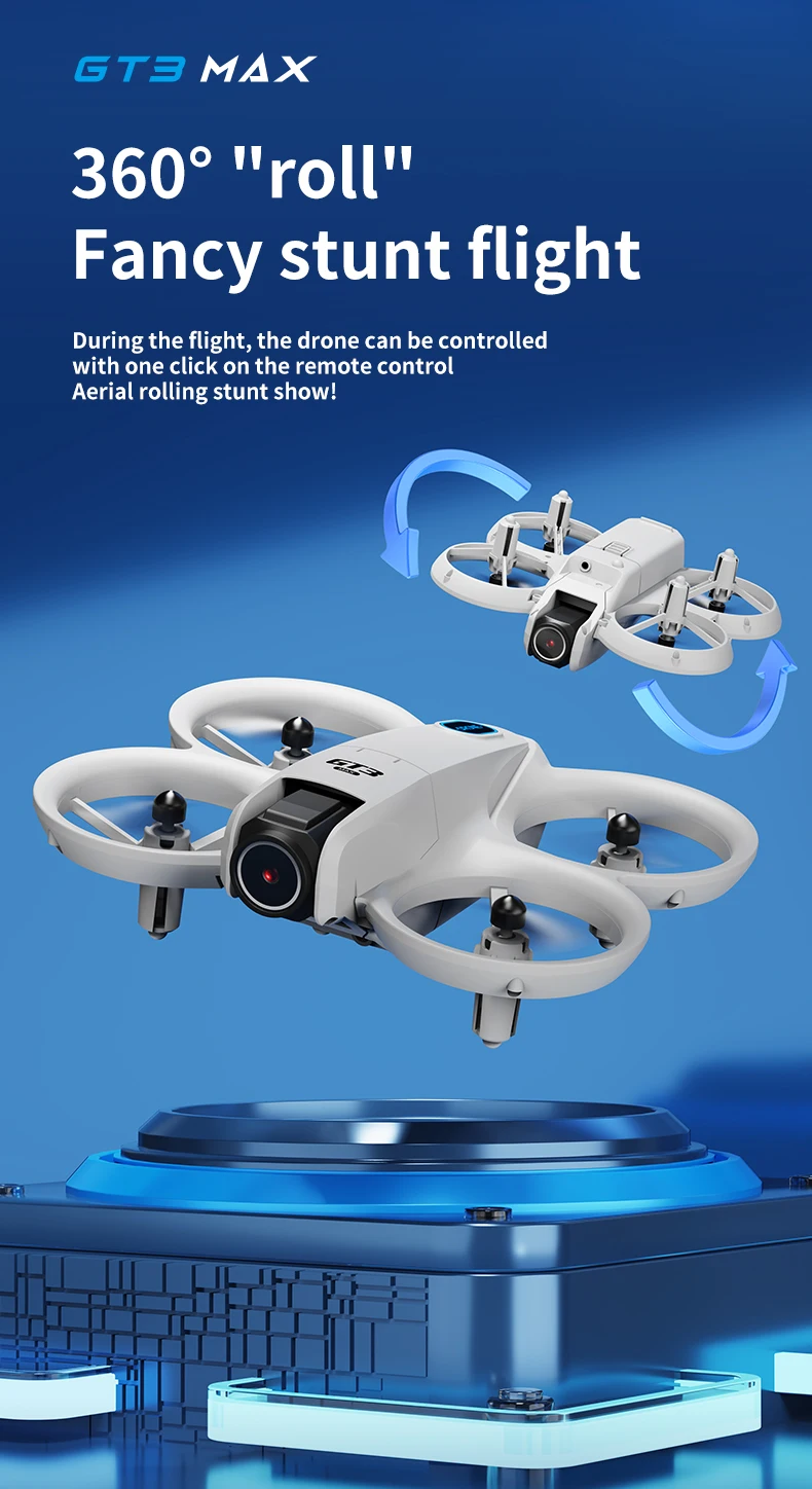 Mini Drone 2026 GT3/GT3 MAX Drone 8K HD Remote Control Headless Mode Helicopter 360° Flip Quadcopter Toys Fors Kid Toy Gifts