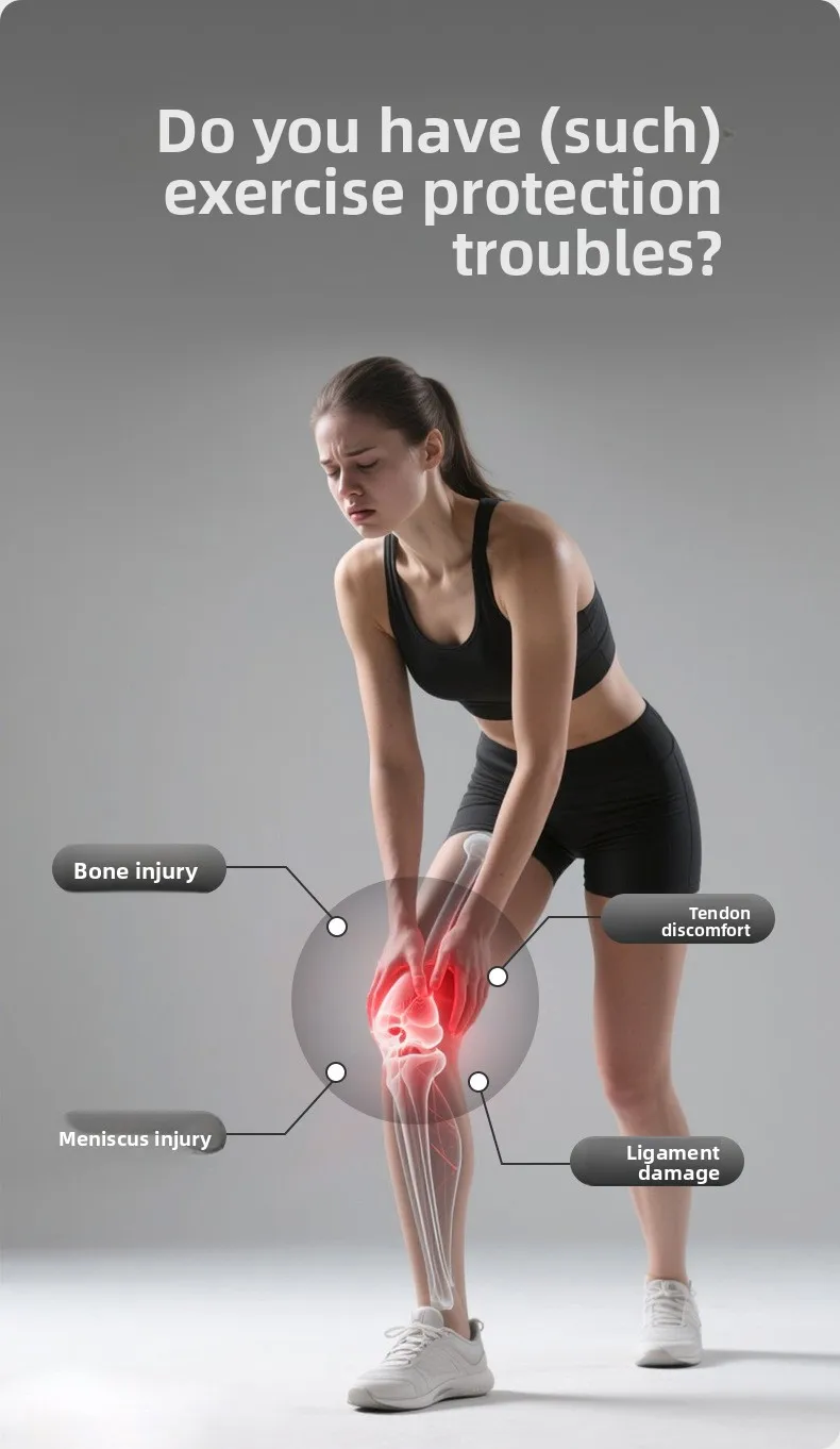 Airbag Silicone Patella Knee Strap, Breathable Professional Knee Brace for Running Cycling Gym Absorbing Prevent Sports Injury