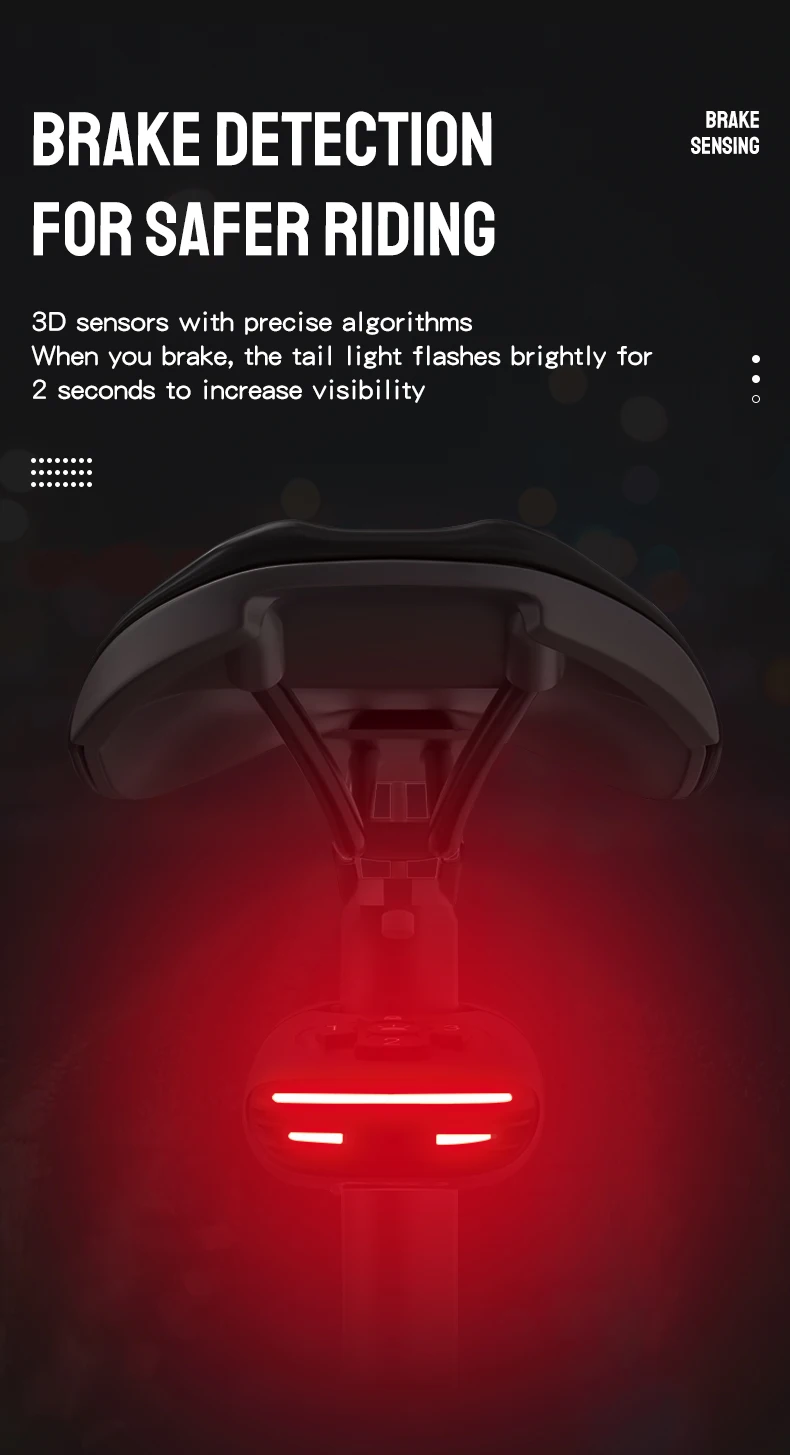 Bicycle Password Anti-theft Alarm Taillight 105dB Loud Burglar Alarm IPX6 Waterproof 4 Lighting Mode Bike Brake Warning Light