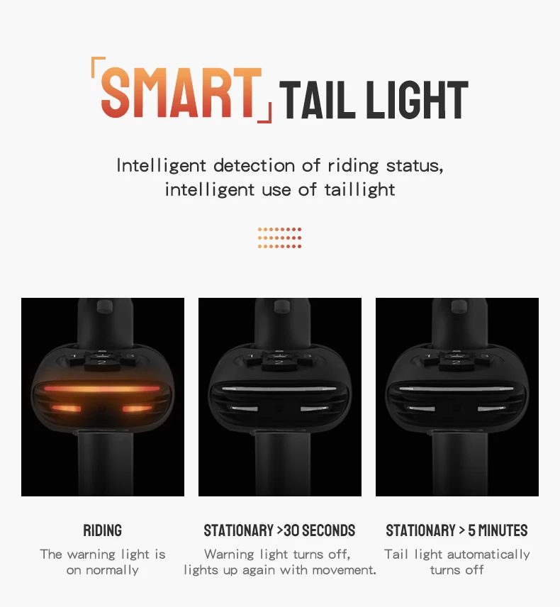 Bicycle Password Anti-theft Alarm Taillight 105dB Loud Burglar Alarm IPX6 Waterproof 4 Lighting Mode Bike Brake Warning Light