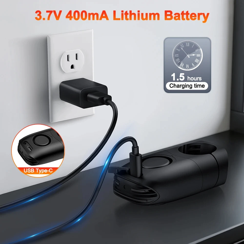 Bicycle Password Anti-theft Alarm Taillight 105dB Loud Burglar Alarm IPX6 Waterproof 4 Lighting Mode Bike Brake Warning Light