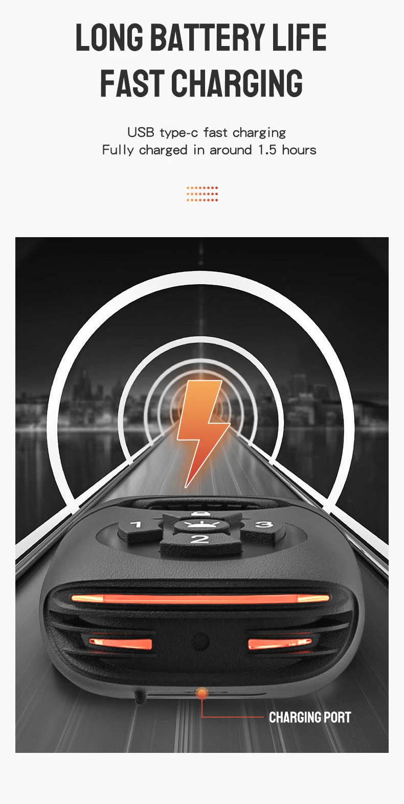 Bicycle Password Anti-theft Alarm Taillight 105dB Loud Burglar Alarm IPX6 Waterproof 4 Lighting Mode Bike Brake Warning Light
