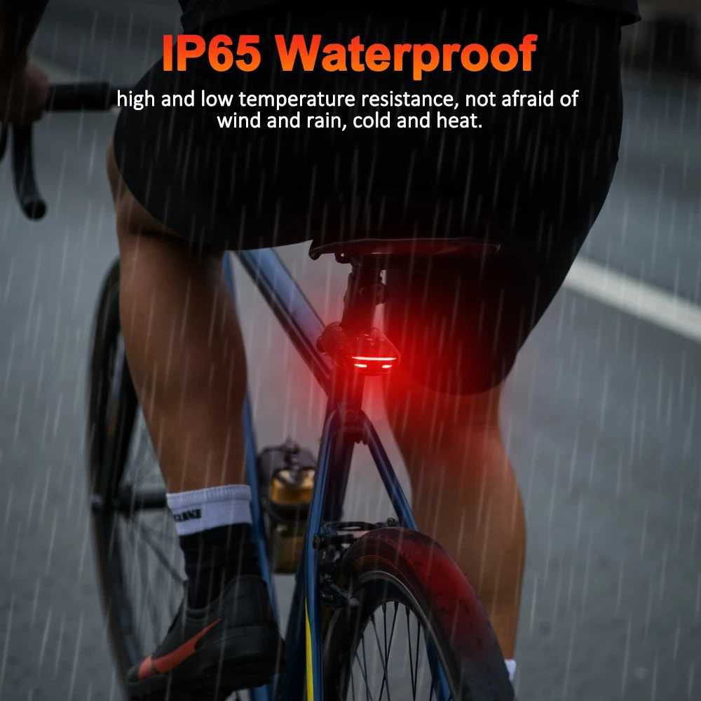 Bicycle Password Anti-theft Alarm Taillight 105dB Loud Burglar Alarm IPX6 Waterproof 4 Lighting Mode Bike Brake Warning Light