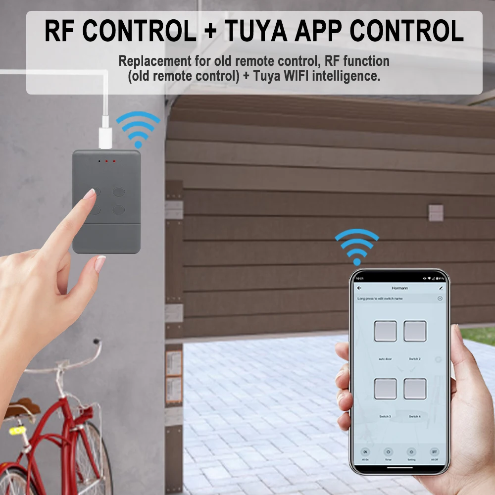WIFI Smart Gate Opener Remote Control 868 MHz Transmitter HSM2 HSM4 HS4 HSE4 Garage Door Command Remote Barrier Works with Tuya