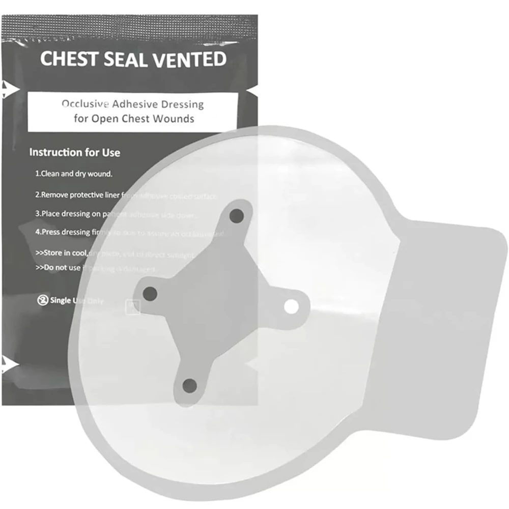 Emergencies Trauma Sticker Chest Seal Vented Medically Outdoor Tool Medically Chest Seal Vented Dressing Bandage