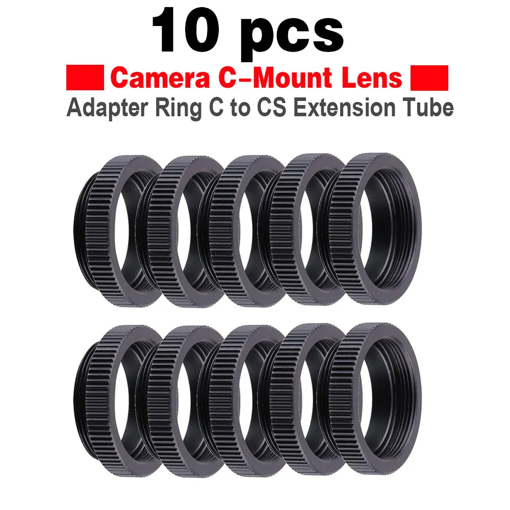 10pcs 5mm Camera C-Mount Lens Adapter Ring C to CS Extension Tube for CCTV Security Cameras
