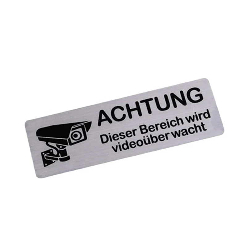 1pcs Aluminum Watch Video Surveillance Warning Sign Private Camera Surveillancewith Sticker With Tape