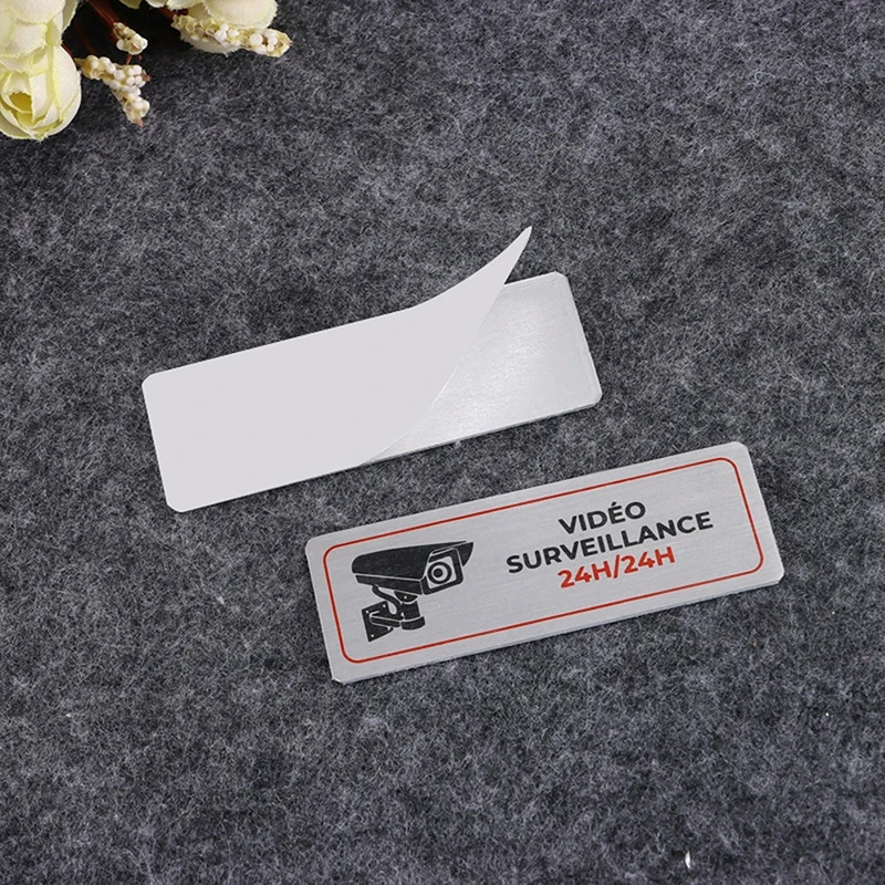 1pcs Aluminum Watch Video Surveillance Warning Sign Private Camera Surveillancewith Sticker With Tape