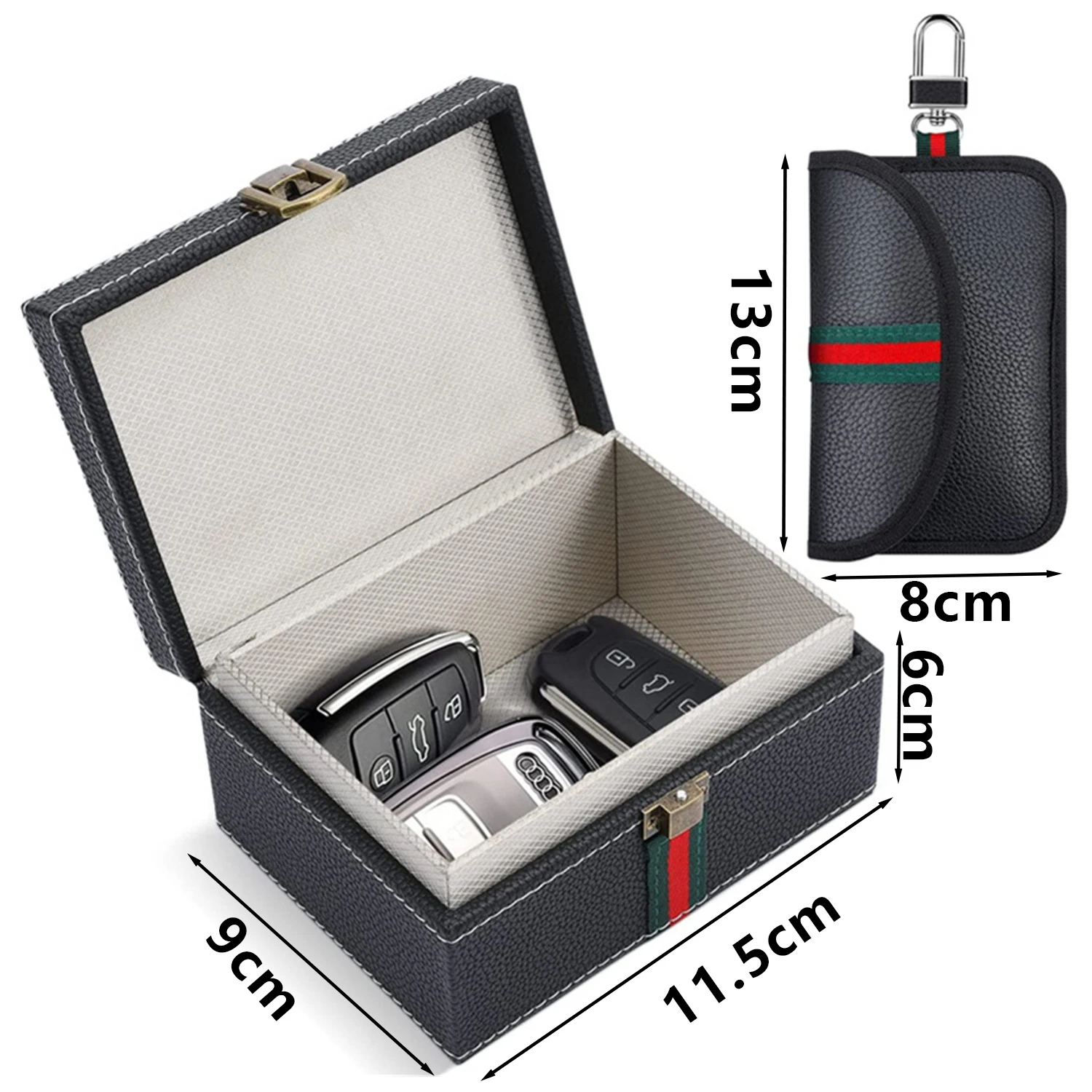 Faraday Box with Faraday Bags for Car Keys Car Key Signal Blocking Box Keyless Entry Car Key Safe Protector Anti-Theft Shielding