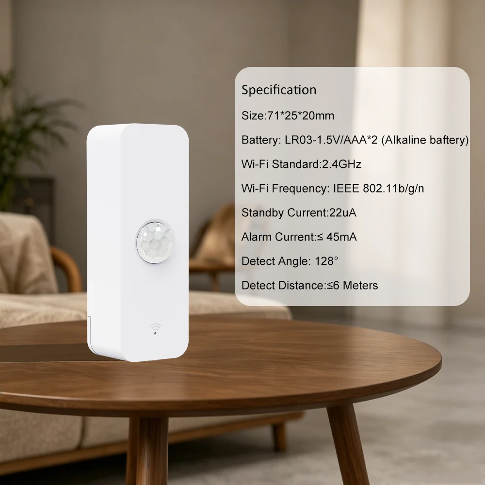Tuya WiFi PIR Motion Sensor Smart Home Human Body Infrared Detector for Home Safety SmartLife Real-time Monitoring Support Alexa