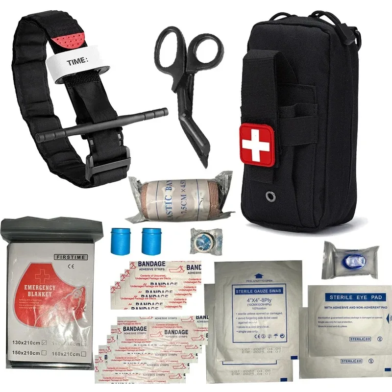 IFAK Trauma Survival Kit First Aid Medical Pouch Emergency Survival Gear Equipment with Molle Car Travel Hiking Tourniquetrats
