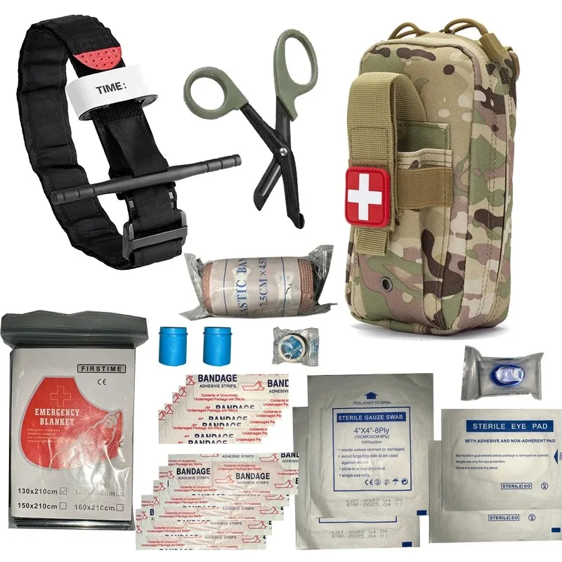 IFAK Trauma Survival Kit First Aid Medical Pouch Emergency Survival Gear Equipment with Molle Car Travel Hiking Tourniquetrats