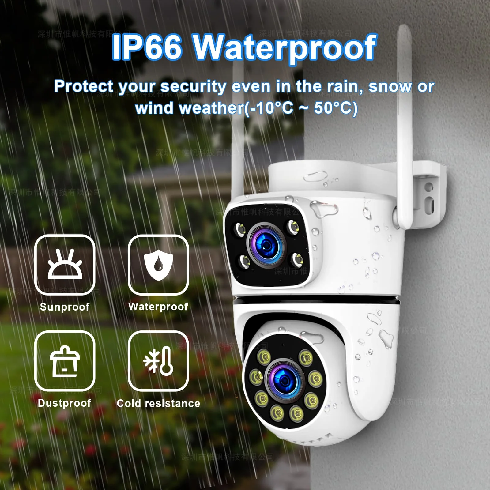 Tuya 4K WiFi Surveillance Camera 5G Wifi Outdoor 5K Dual Lens PTZ IP Cameras Auto Tracking ONVIF Security CCTV Camera with Alexa