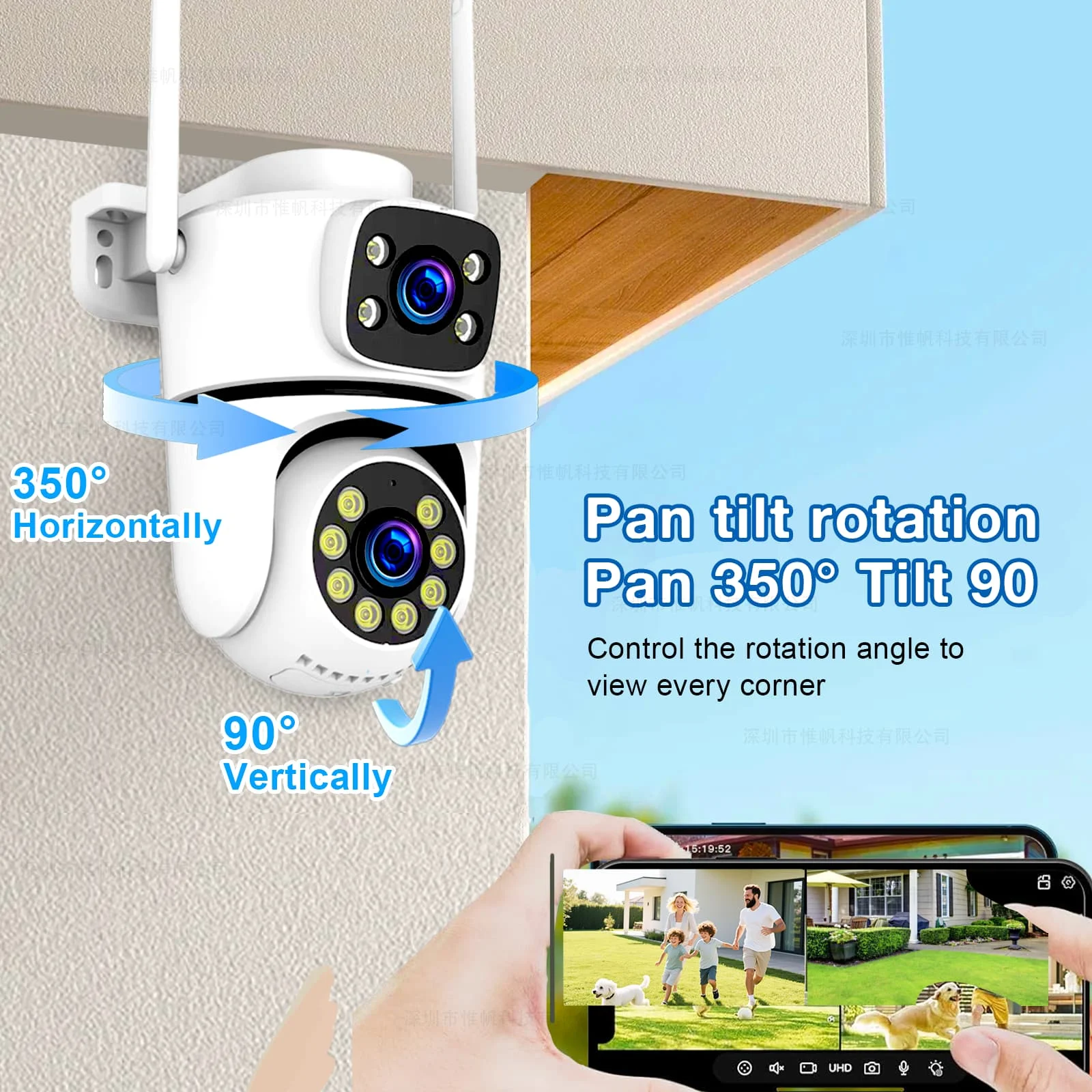 Tuya 4K WiFi Surveillance Camera 5G Wifi Outdoor 5K Dual Lens PTZ IP Cameras Auto Tracking ONVIF Security CCTV Camera with Alexa