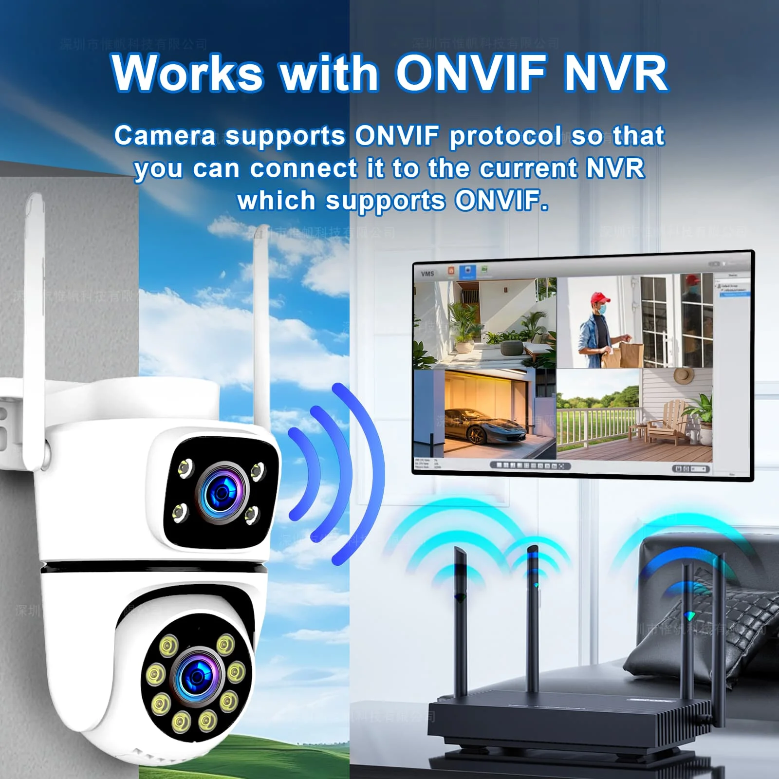 Tuya 4K WiFi Surveillance Camera 5G Wifi Outdoor 5K Dual Lens PTZ IP Cameras Auto Tracking ONVIF Security CCTV Camera with Alexa