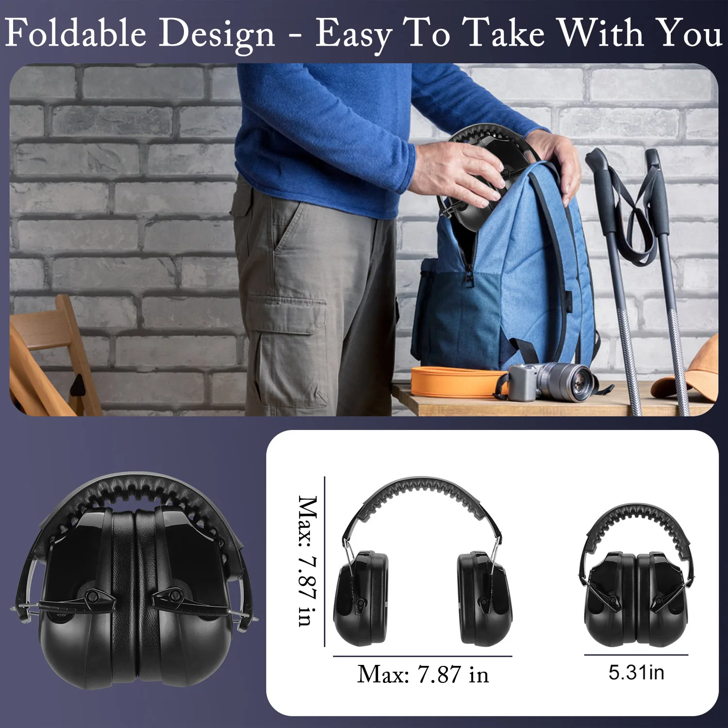 New Anti-Noise Adjustable Head Earmuffs SNR-34dB Ear Protector Ear Muff For Work Study Shooting Woodwork Hearing Protection