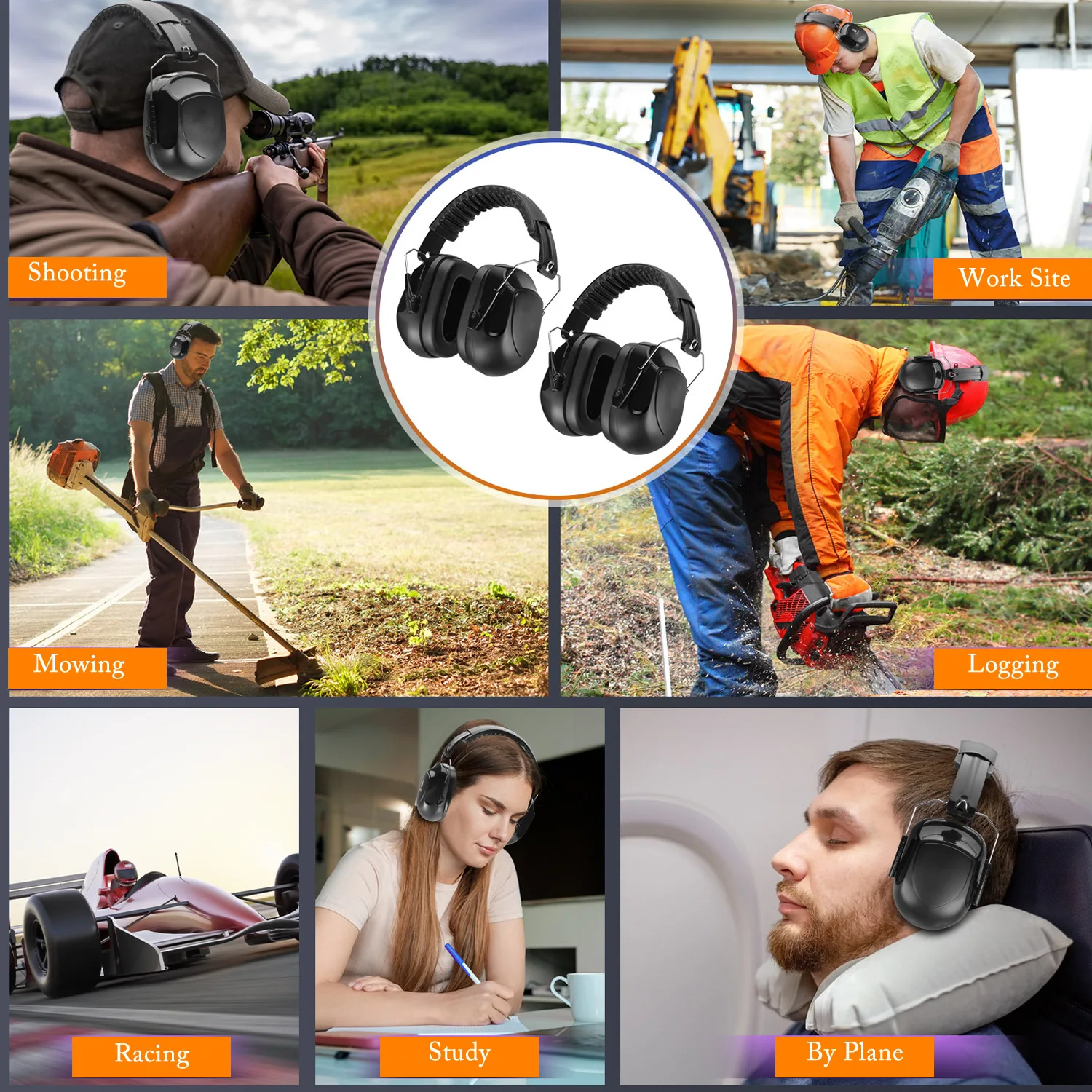 New Anti-Noise Adjustable Head Earmuffs SNR-34dB Ear Protector Ear Muff For Work Study Shooting Woodwork Hearing Protection