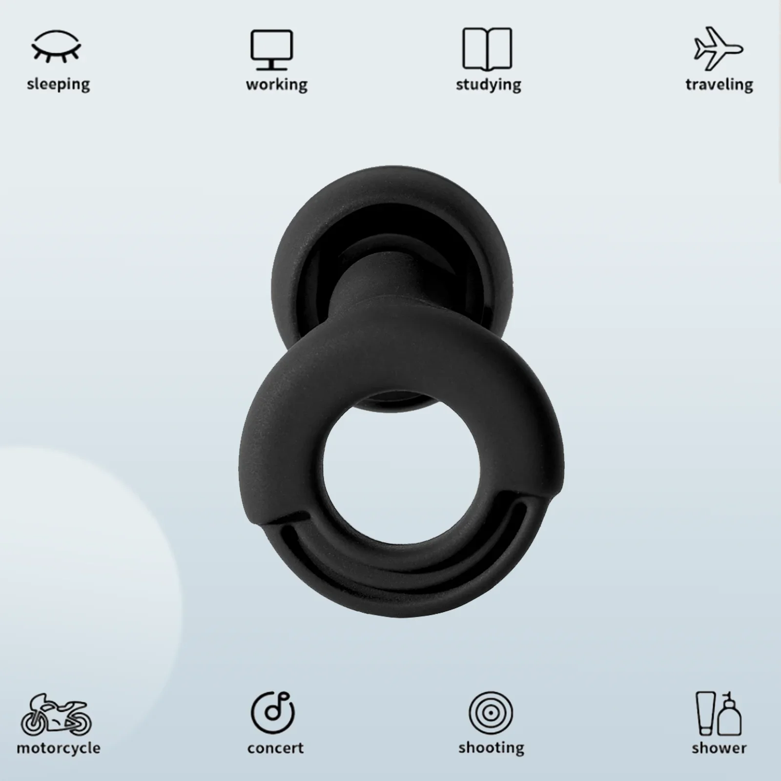 High Fidelity Reusable Silicone Ear Plugs for Noise Cancelling Suitable for Concerts Musicians Motorcycles Sleeping Work Study S