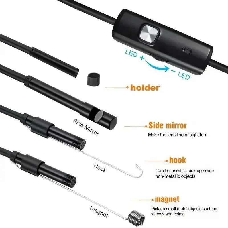 720P HD 8mm Type-C USB Endoscope Camera, IP67 Waterproof Snake Borescope Inspection Scope for Android OTG Phone PC, Car Sewer