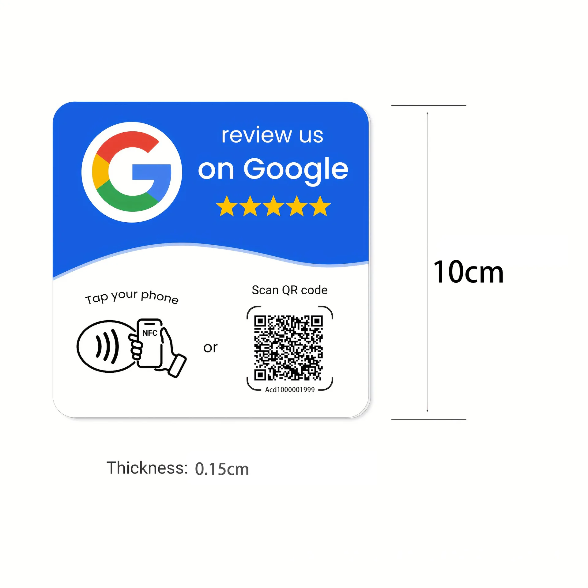 New Programmable NFC 215 Square Stand Card For Google Review Card NFC Station Table 13.56Mhz QR Code Editable Standing Card