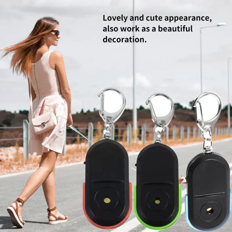 1pcs Anti-Lost Key Finder Smart Find Locator Keychain Whistle Beep Sound Control LED Torch Portable Car Key Finder