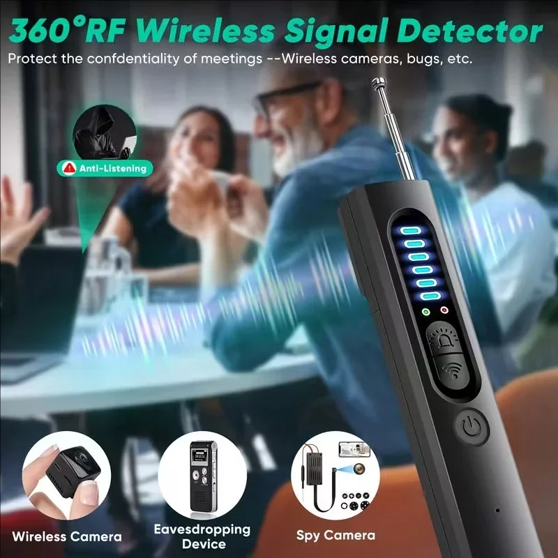 Hidden Camera Detector Anti-Spy Car GPS Tracker Listening Device Bug RF Wireless All Signal Scanner Gadget Security Protection