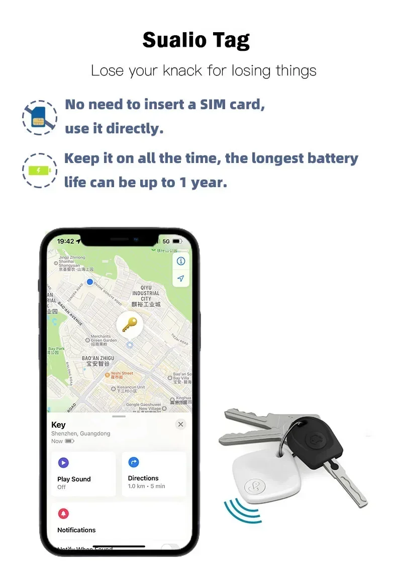 Smart GPS Tracker Mini Tracking Device For Apple Find My APP Smart Tag Kid Pet Car GPS Tracker Anti-lost Reminder Device